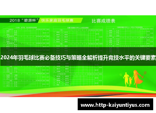 2024年羽毛球比赛必备技巧与策略全解析提升竞技水平的关键要素