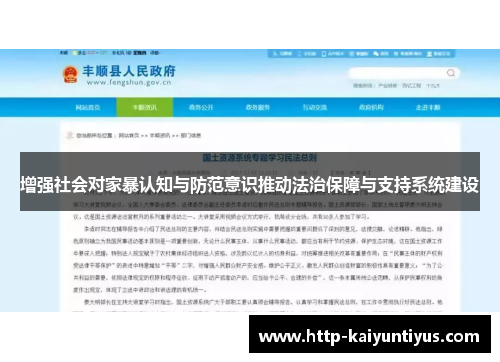 增强社会对家暴认知与防范意识推动法治保障与支持系统建设
